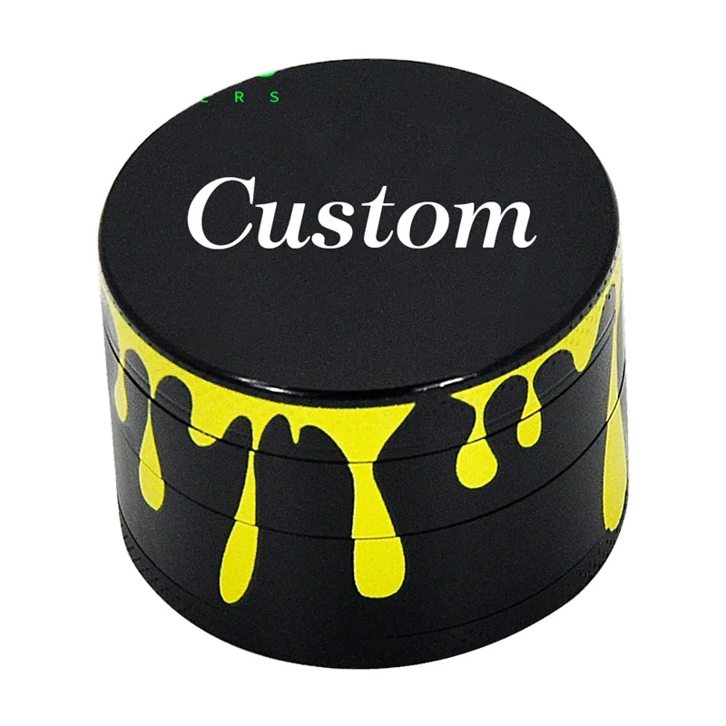 Luxury High Quality 4 Layers Custom Pattern Logo 50Mm Tobacco Herb Grinders For