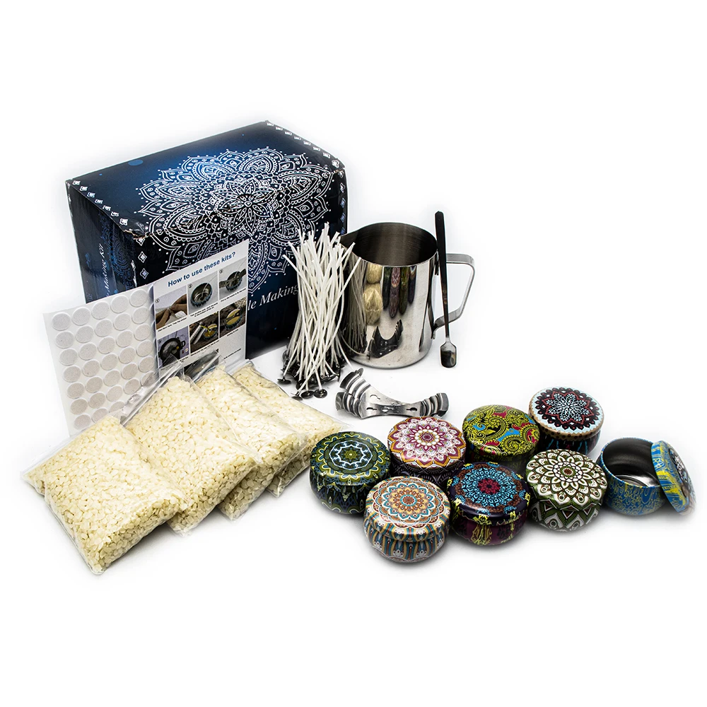 Scented candle DIY kit Tools materials Wax core dye block pigment wax melting pot cup beeswax core