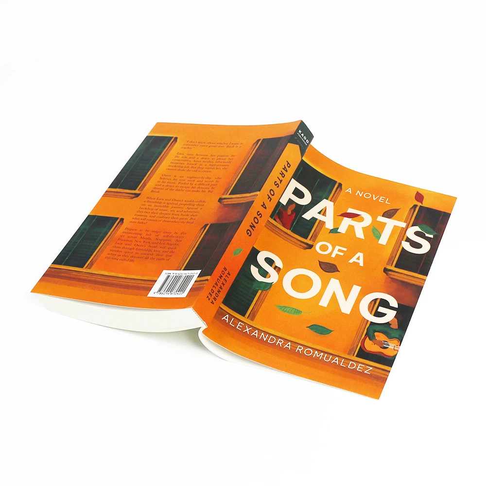 Cream paper black and white paperback book printing soft cover