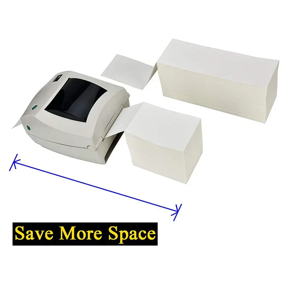 4x6 inch Fanfold Direct Thermal Address & Shipping Labels UPS, USPS, FedEx,DHL Compatible for Zebra, Eltron, Neatoscan,Rollo