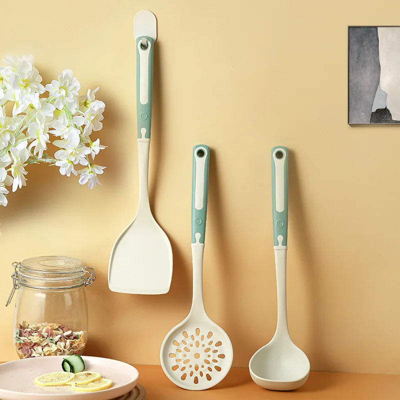 Silicone Kitchen Utensils 3 PCS Set Edible Grade High Temperature Resistant Pot Shovel Soup Spoon And Leakage Spoon