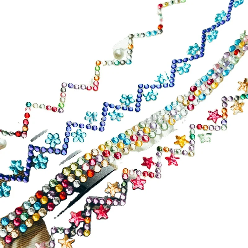 Custom Design DIY Assorted Size Self-Adhesive Rhinestone Sticker Bling Craft Jewels Crystal Gem Stickers