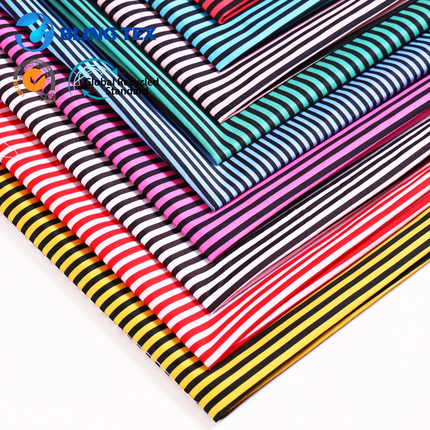 Оптовая продажа, внутренний материал, полиэстер, тафта, полосатая ткань с принтом для мужских костюмов