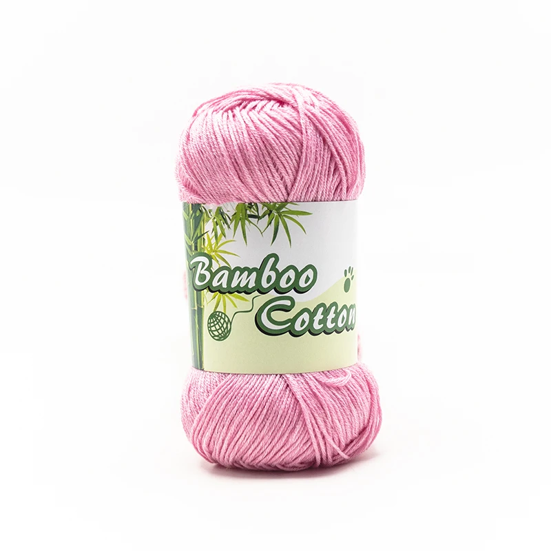 Crochet Knitwear Blended Yarn Bamboo Cotton Yarn Natural