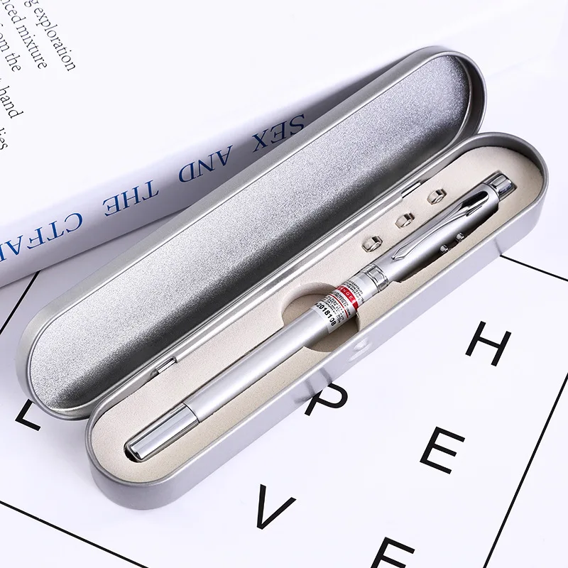 5 in 1 Led Flashlight Stretch Pointer Pen Multi-function Retractable PPT Laser Pen