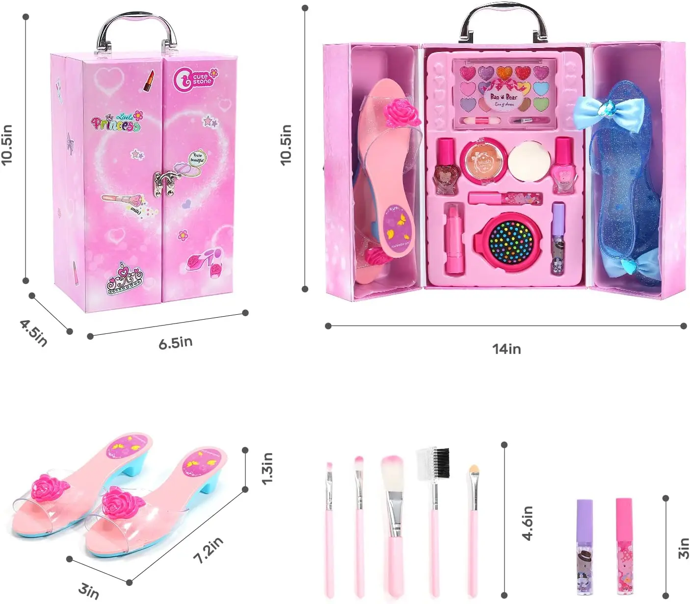 Beauty Accessories Set Birthday Gift Toy Makeup Kit Toys Princess Cosmetic Pretend Play