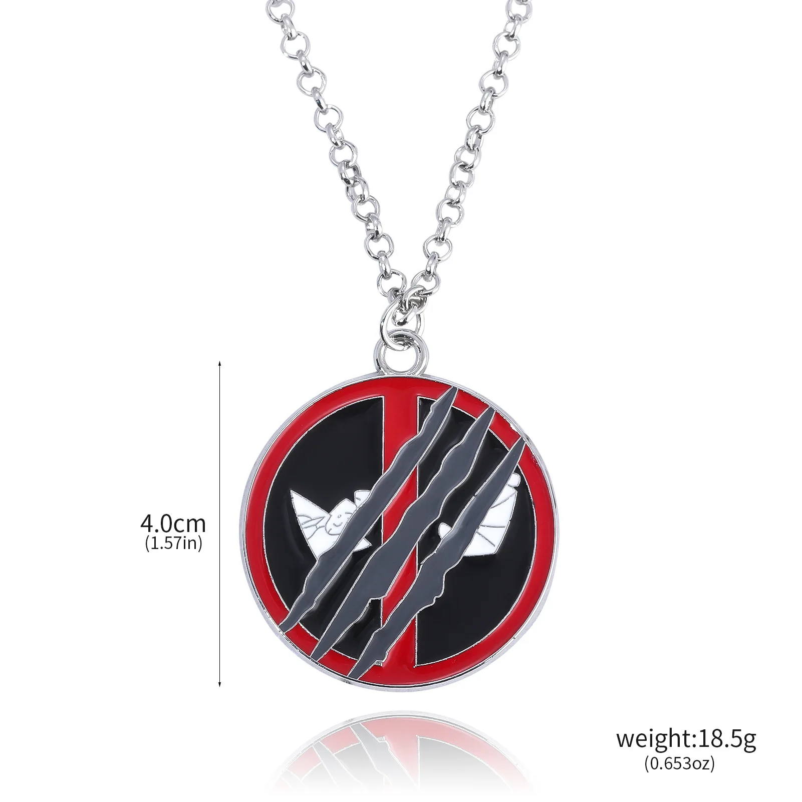 New Anime Deadpool Enamel Wolverine Necklace Best Friends Half Face Mask Metal Keychain For Men Women