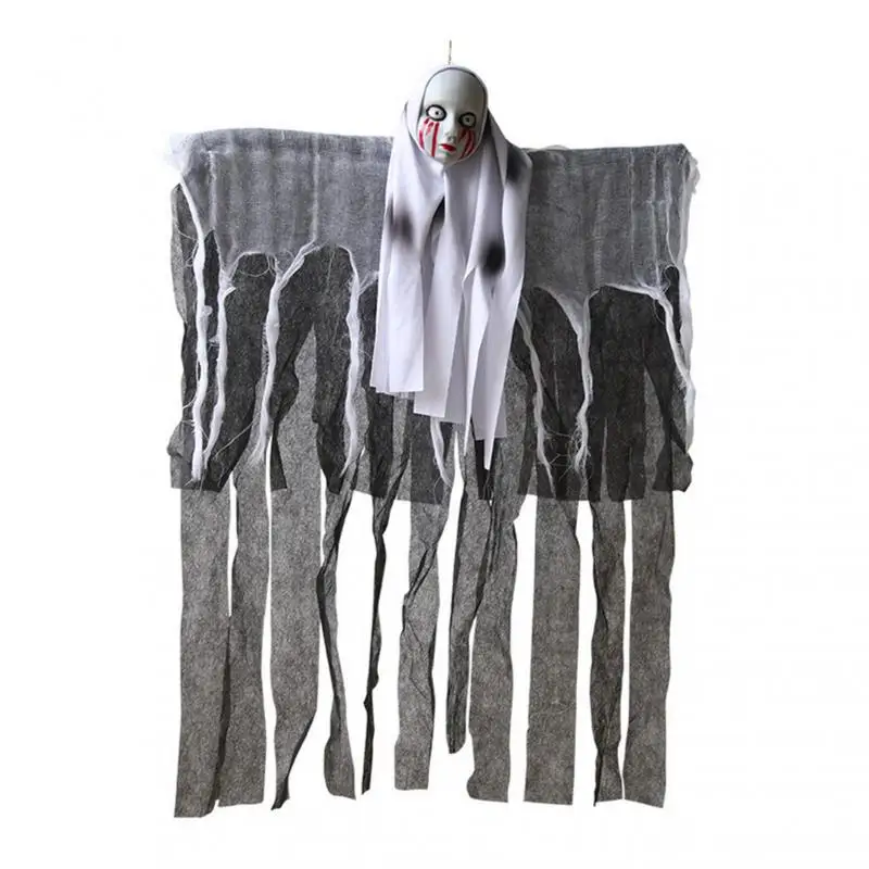1pcs Halloween Hanging Ghost Horror Decoration Props Skull Head Eyes Bleeding Female Ghost Door Curtain Hanging Decor for Home