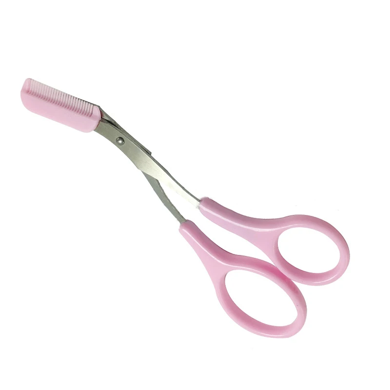 
Factory direct sales stainless steel eyebrow trimmer eyebrow knife with comb eyebrow scissors 
