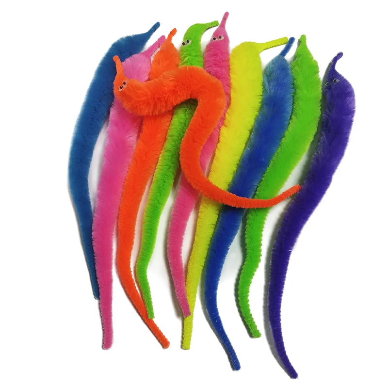 2024 Mini Magic Worm Toys Plush Fuzzy Wiggle Twist Toys for Crafts