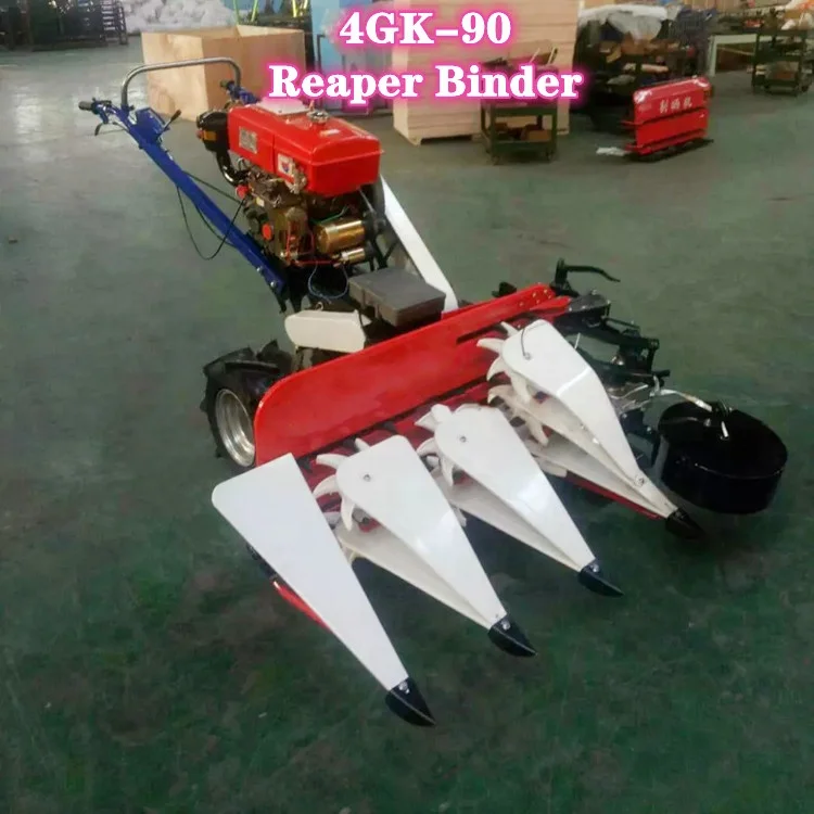 Hot Sale Small Grain Harvester/mini Rice Reaper with Diesel Engine Power/farm Reaper Binder Machine Wheat Cutting Machine 3 Rows