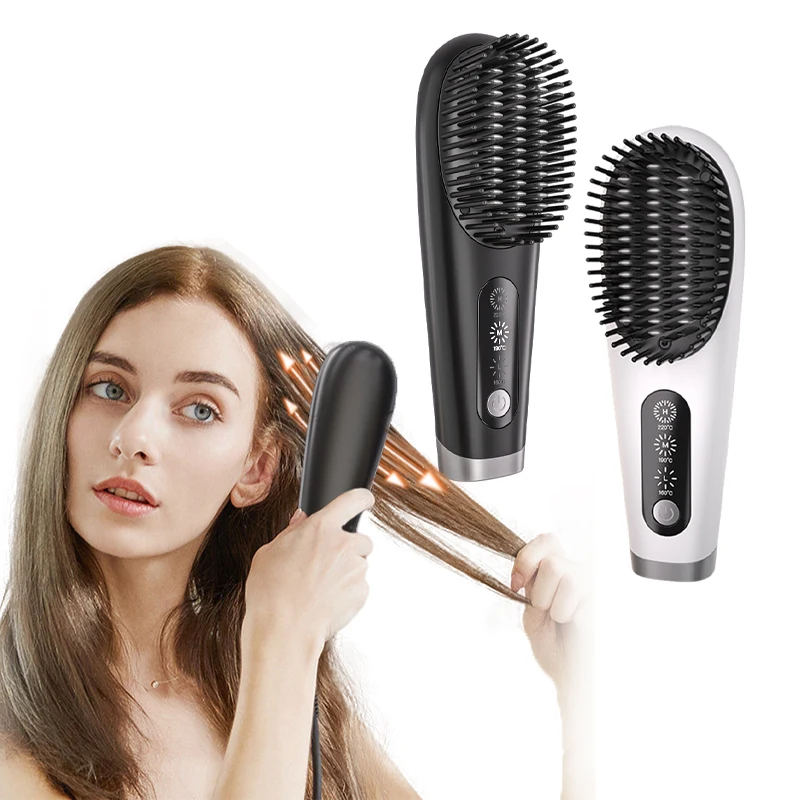 Перезаряжаемый Электрический мини-выпрямитель для волос 2 в 1 со светодиодным экраном