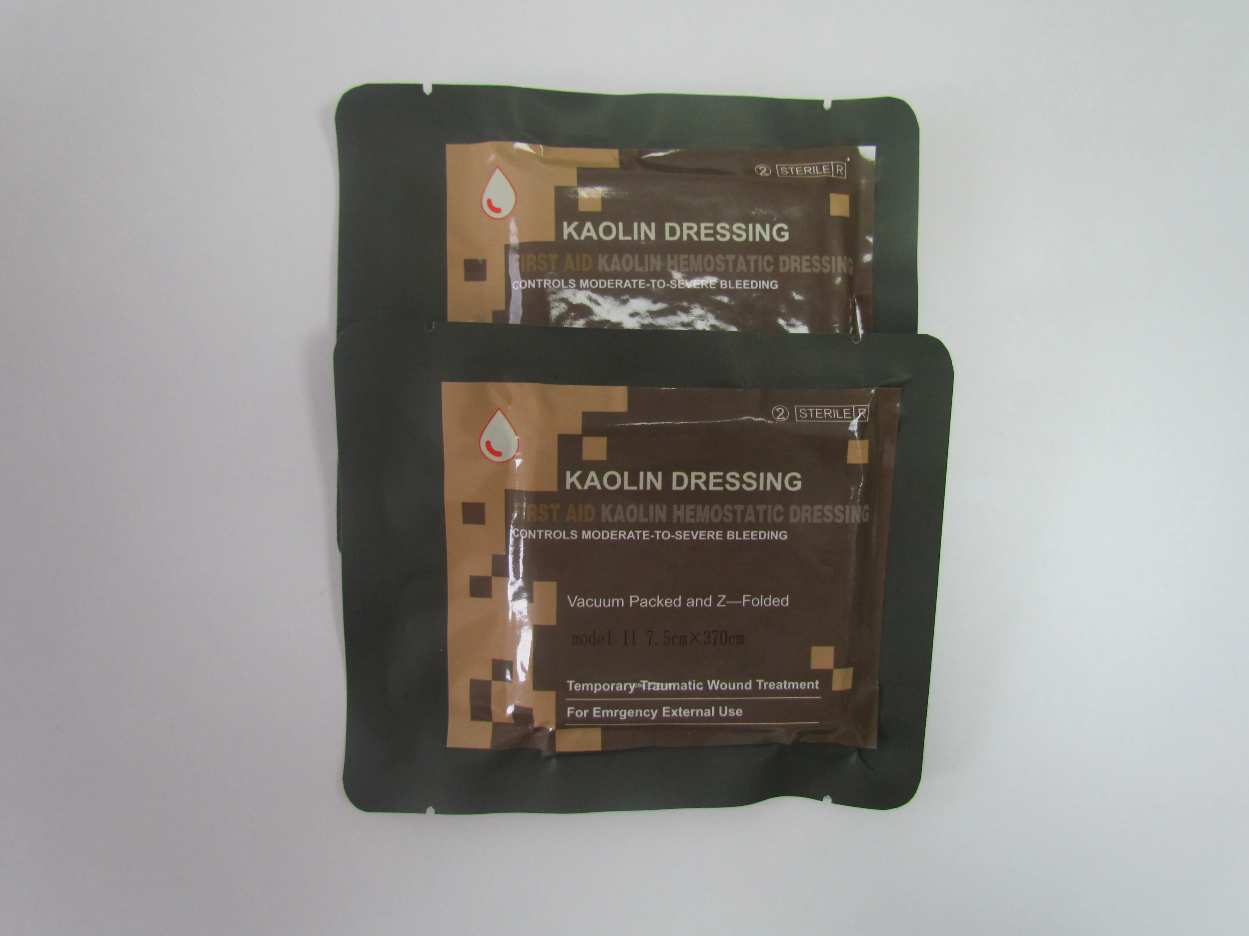 kaoline gemostatic x-ray gauze for emergency bleeding control