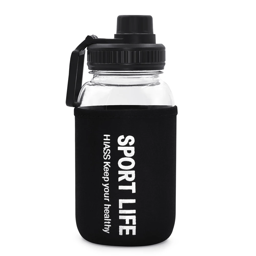 Лидер продаж, оптовая продажа, портативные предметы домашнего обихода, стеклянная бутылка для воды на заказ с силиконовым рукавом