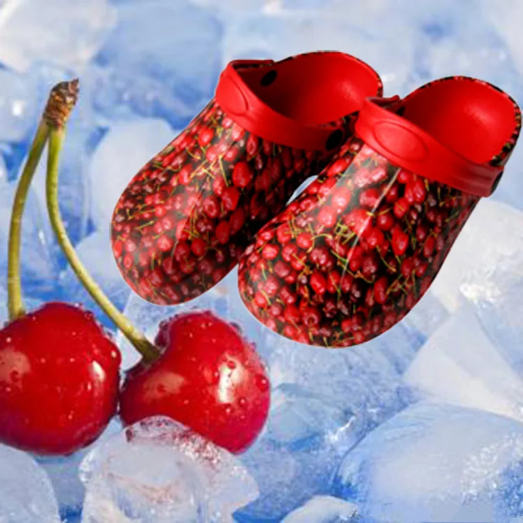 Новинка 2020, оптовая продажа, милые и Модные сабо-сабо из ЭВА с принтом фруктов для детей и женщин