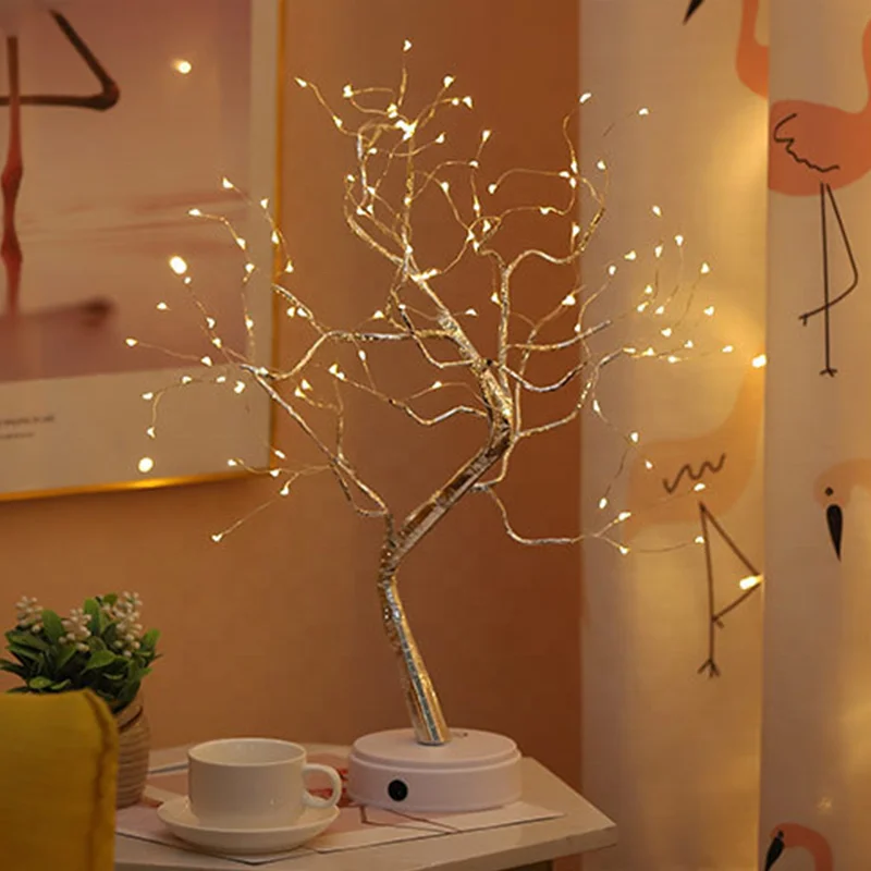 Декоративная мини-светодиодная Рождественская елка с медным проводом