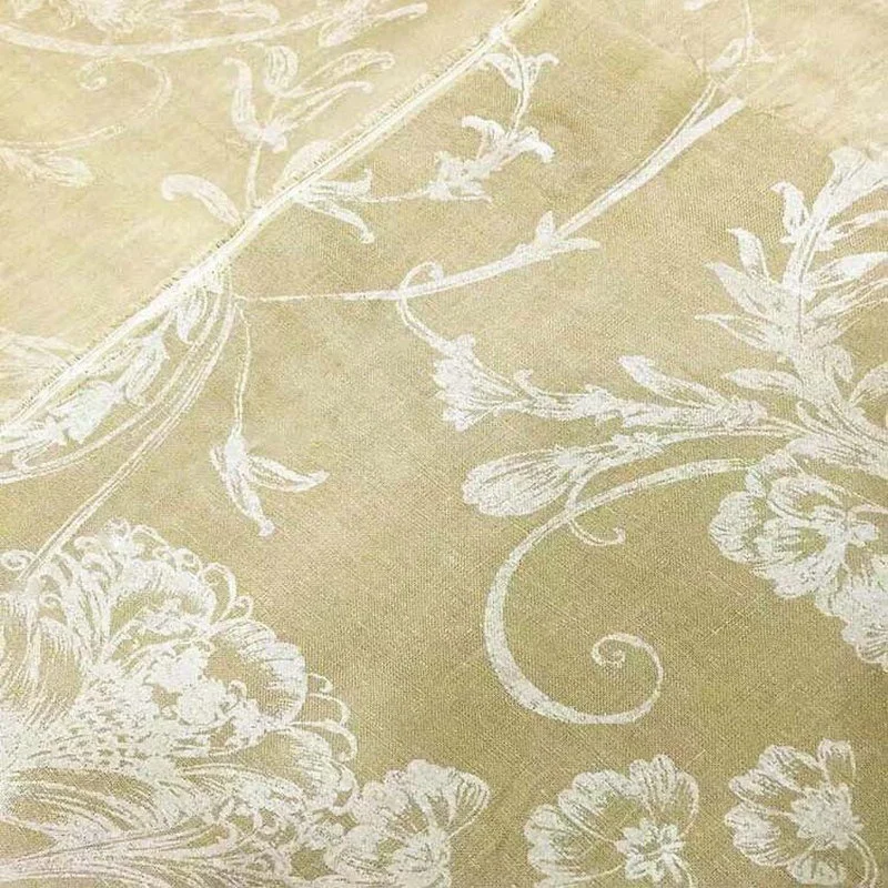 Clothing Print Fonesun-l477 100% Linen Choose from Existing Fabric or Customized Color Plain Organic Digtal Printed Flower Woven