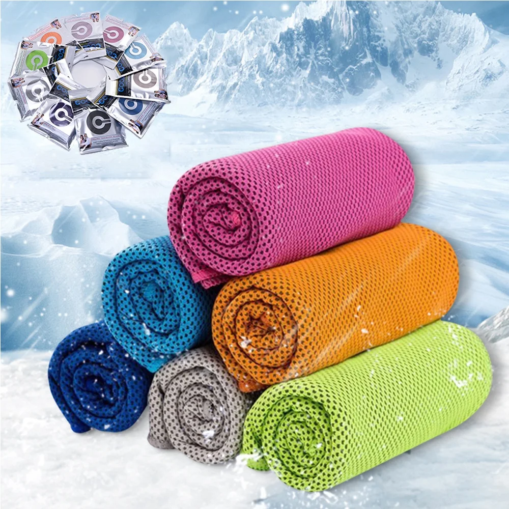 Cooling Ice Microfiber Soft Breathable Yoga Sport Gym Workout Camping Chilly Cool Towel