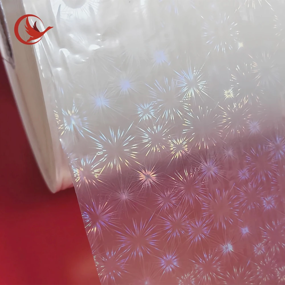 PET holographic transparent hot laminating film self-adhesive holographic cold laminating film laser film