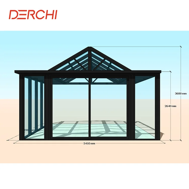 Custom size winter garden glass house aluminium solarium sunroom freestanding sunroom for sale