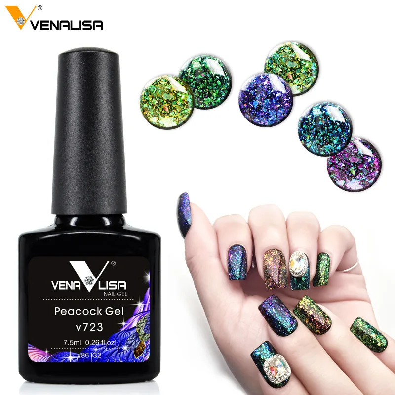 Venalisa nail art 6 color aluminum foil sequin sparkling luminescence pigment nail platinum diamond glitter peacock gelpolish
