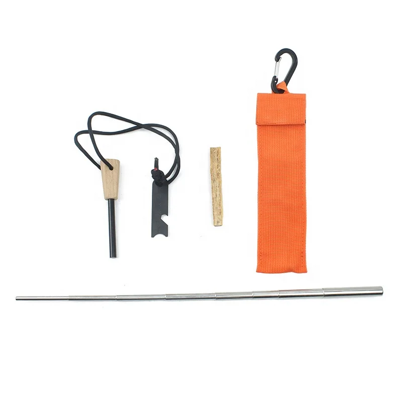 Wholesale Outdoor Flint Fire Starter Survival Camping Gear, Flint Stone Fire Starter Magnesium Rod, Fire Bellows Flint Kit