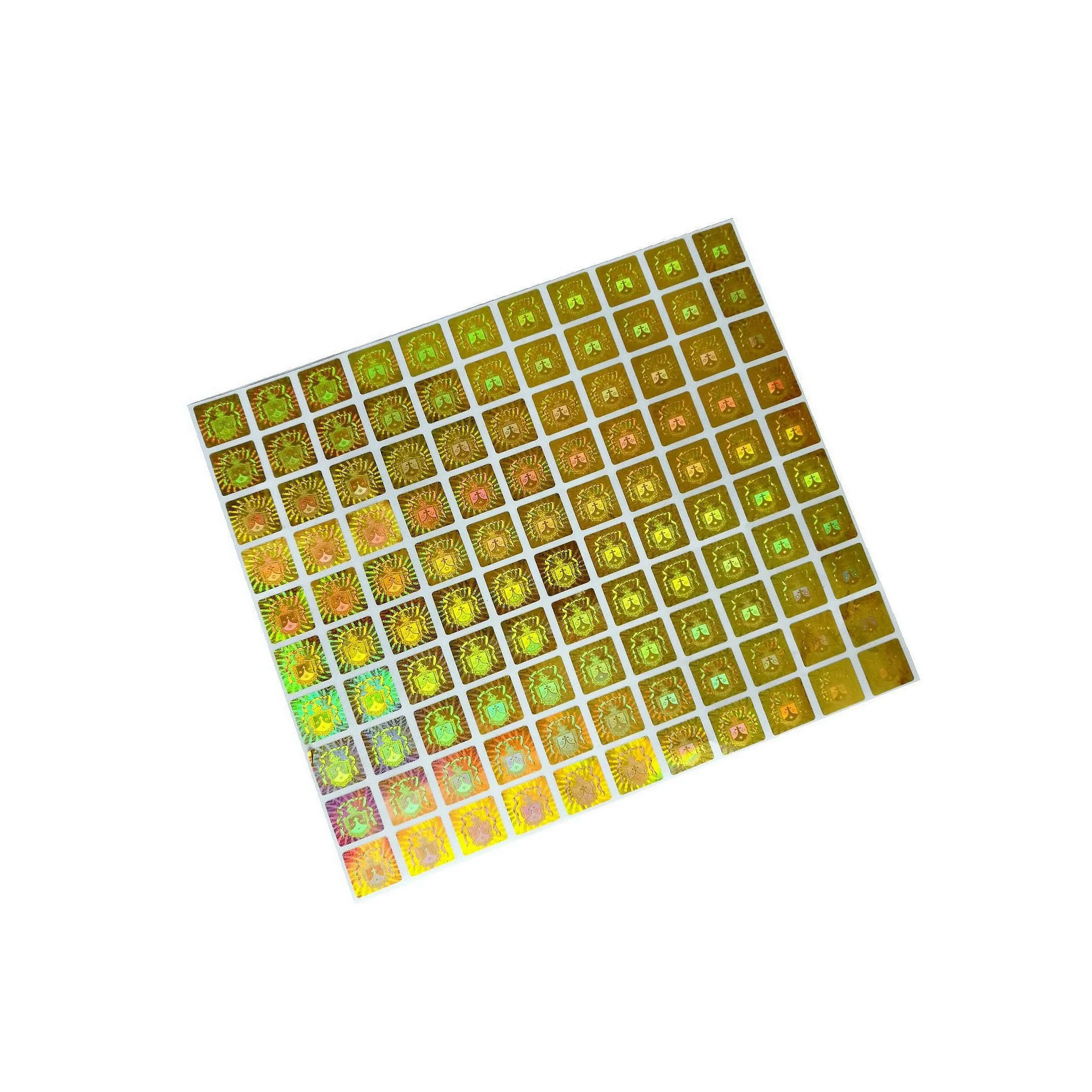 Custom Made Golden Hologram Security Sticker Laser  Label
