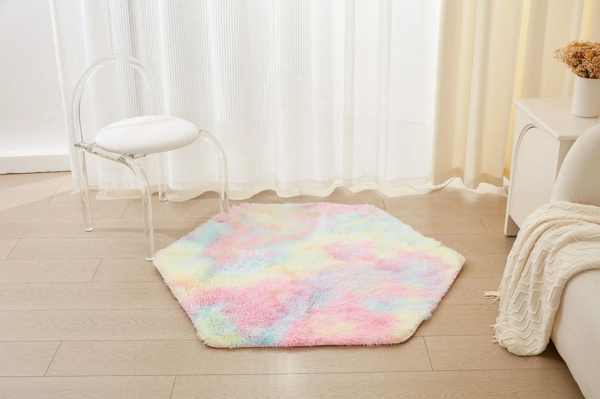 Anti Slip Rug Soft Silky Character Rug for Bedroom Shaggy Character Mat Customized Cartoon Area Rugs Plush Starfish Technics