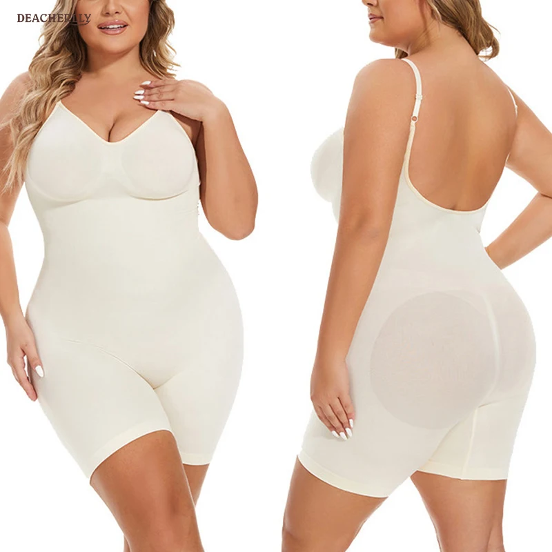 Body Gainant Open Back Femme Ventre Plat Gaine Amincissante Sculpting Shapewear Bodysuit Invisible Minceur
