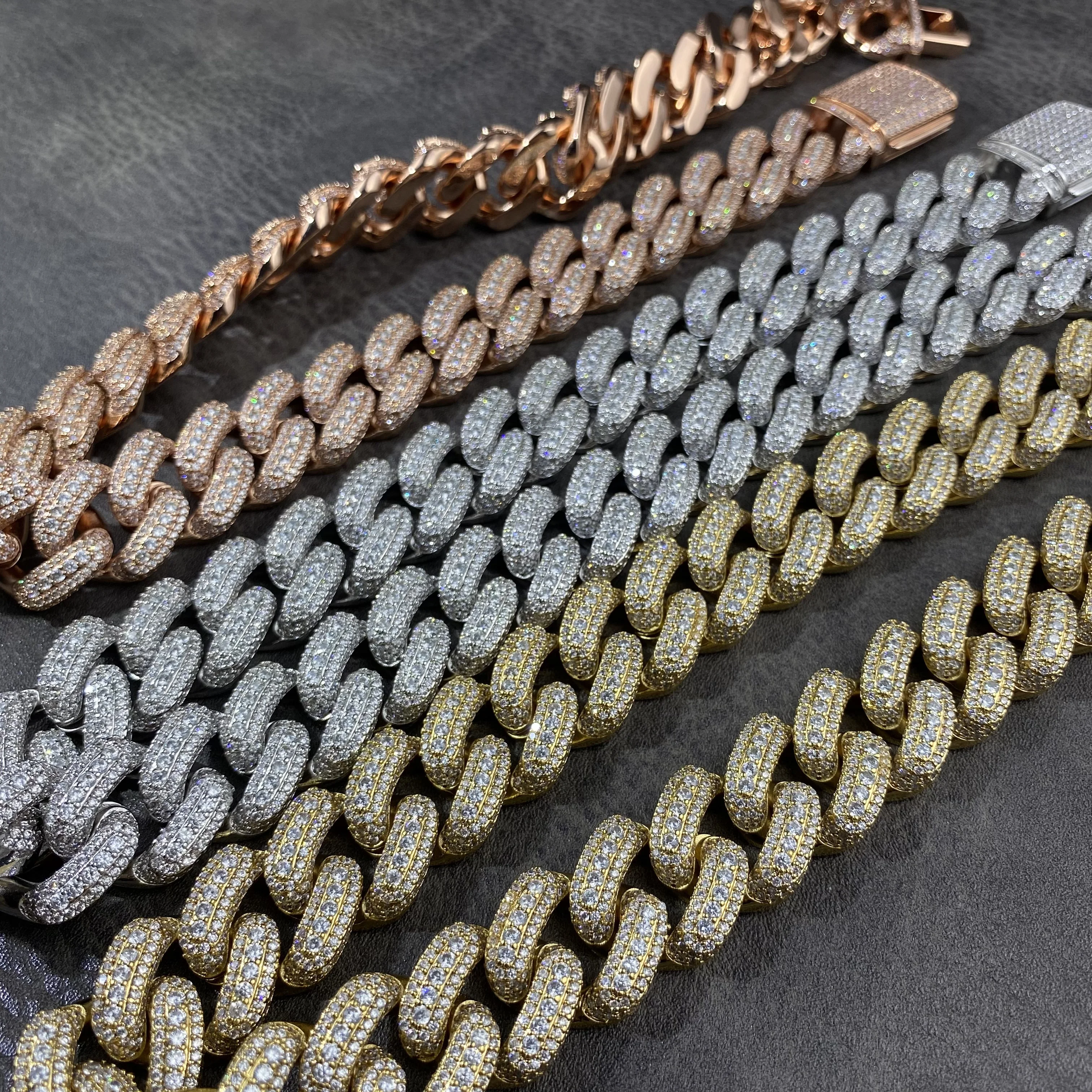 Fashion Jewelry big size Wholesale ced Out Men Hip Hop Bling jewelry brass AAAAA+ CZ Men Miami Cuban Curb link chains