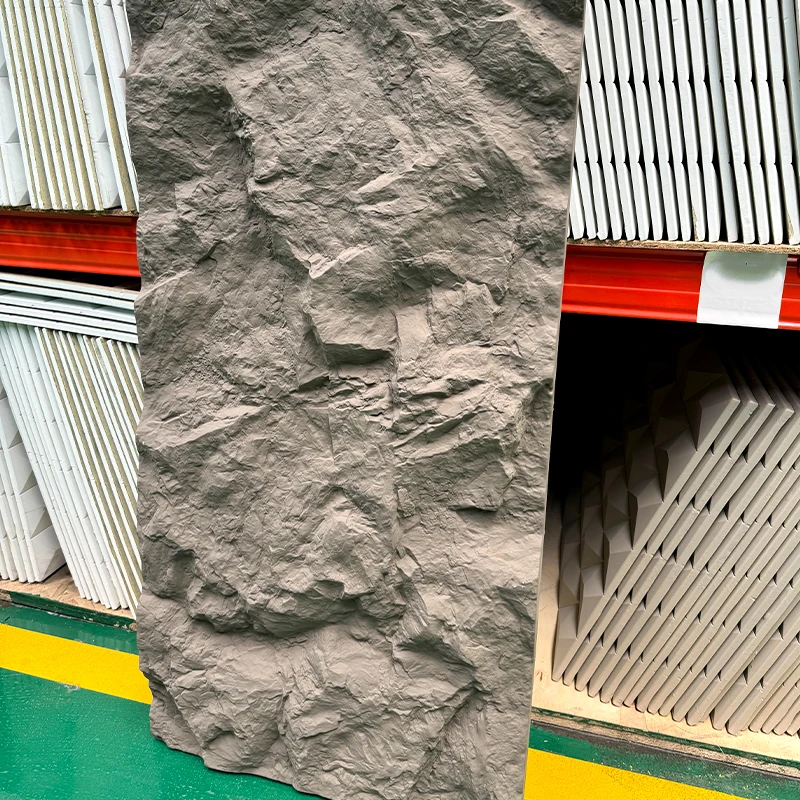Pu stone panels Faux Artificial rock stone wall panel stone veneer waterproof exterior wall decor