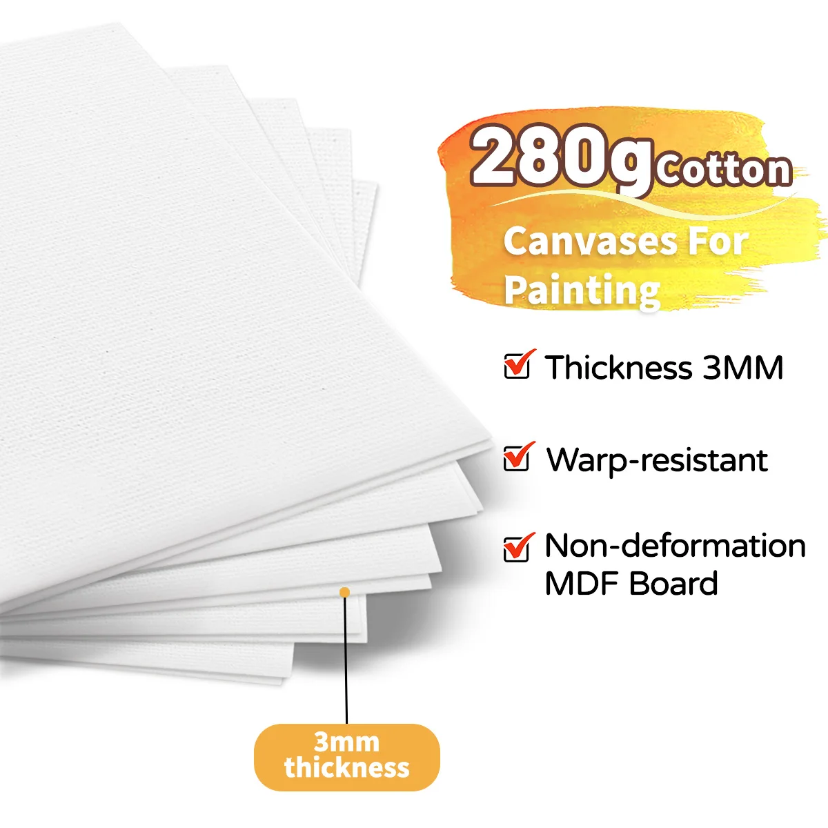 18X24CM Canvas for Painting, Professional  Artist Triple-Primer Blank White Flat Canvas, Canvas Boards for Acrylics Painting,Oil