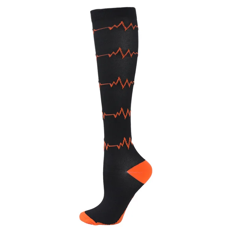 Wholesale Customized Logo Workout Knee High Socks Nurse Compression Socks Women Happy Colorful Style Compression Socks