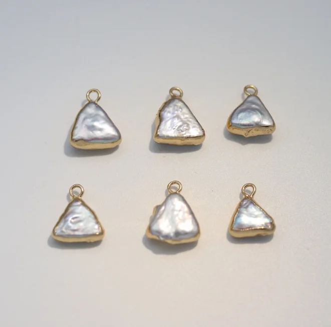 
Top encrusted fresh water loose pearl Baroque irregular gold-plated single ring different shape to choose 