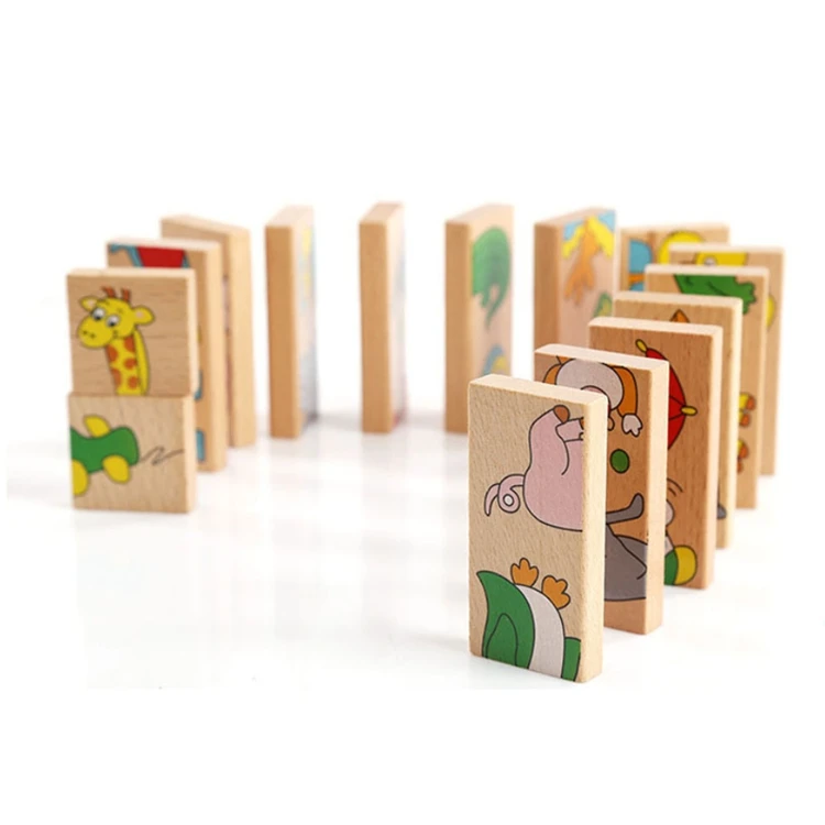 Детская Когнитивная головоломка Монтессори деревянная настольная игра деревянное домино солитер игрушки