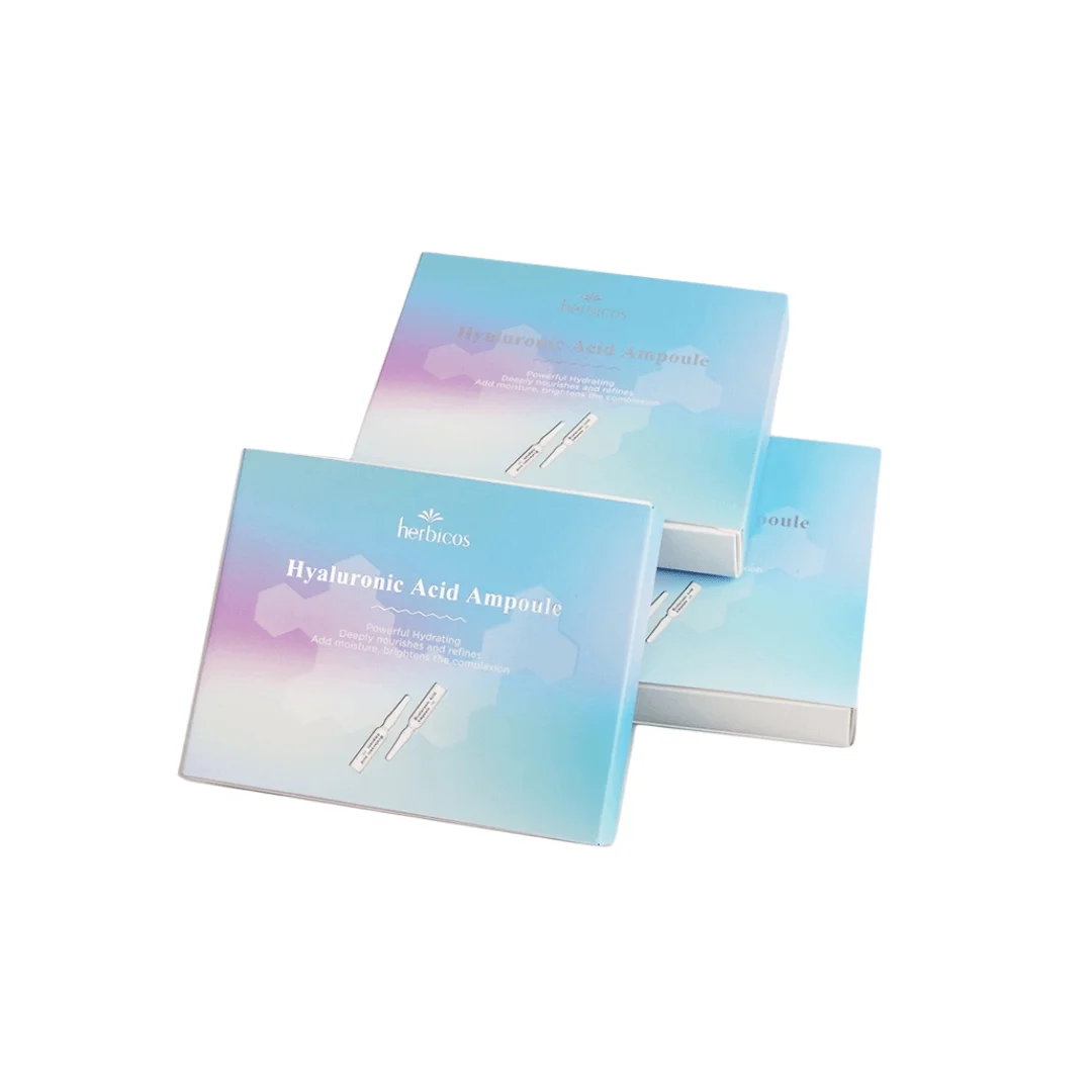 Eco Friendly Custom Logo Hyaluronic Acid Paper Box for Cosmetics Ampoule Injection Slide Packaging