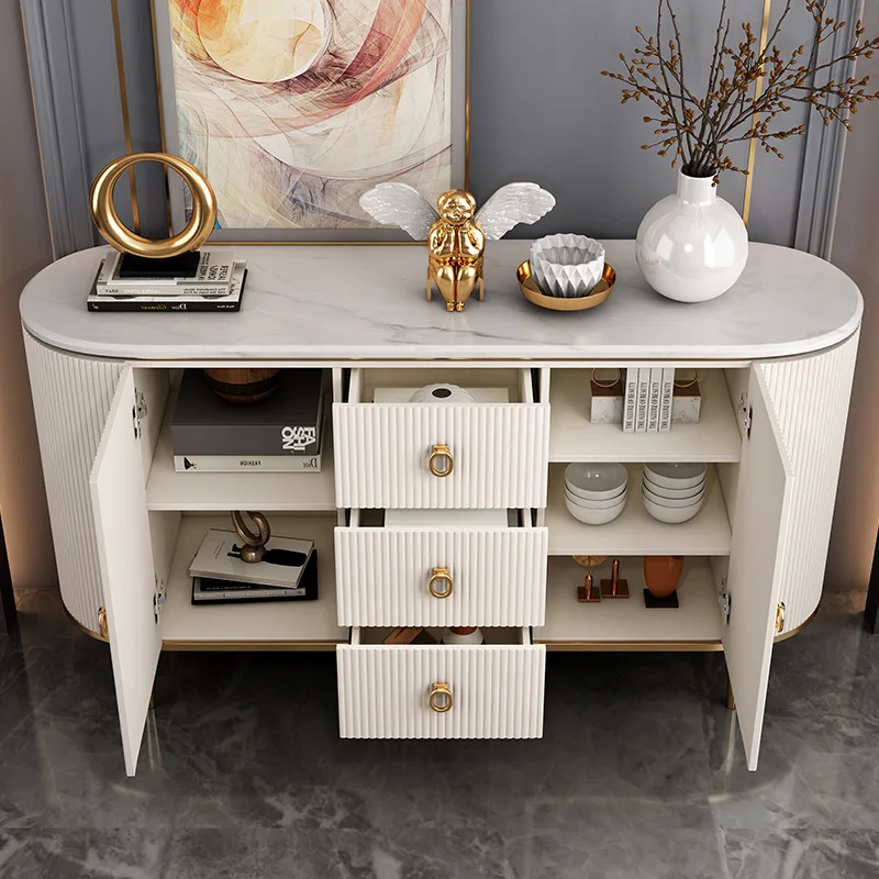 Modern Sideboards Buffet Cabinets High Gloss White Led Wooden Sideboard Cabinet