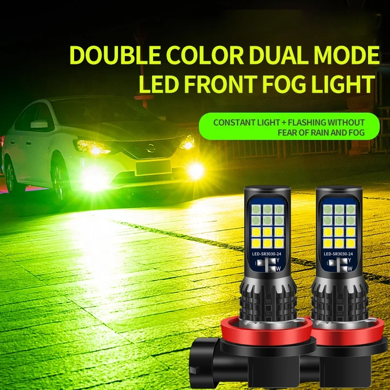 H8 H11 Led Bulbs Led 3030 24 Smd Auto Front Fog Lamp canbus  Led Headlight H7 9005 9006 H16 lamp H4 Car Led Fog Light Dc 12v