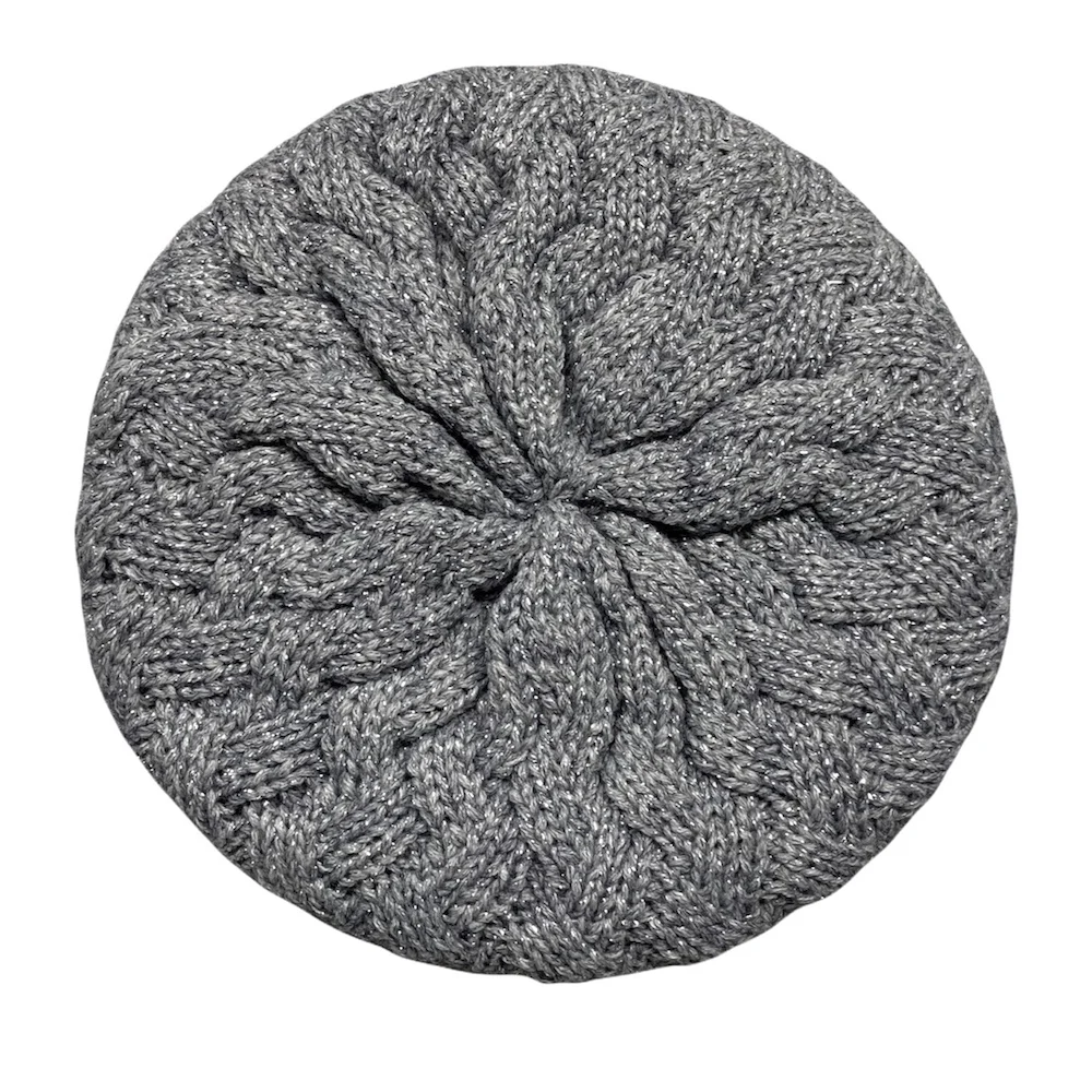 fashion solid grey winter women beret hat