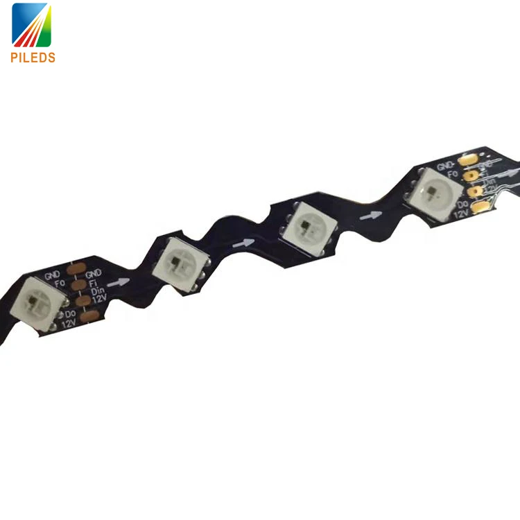 WS2815 S shaped zigzag BENDABLE 5V 12V addressable RGBW RGB GS8208 RT1809 SK6813 LED strip