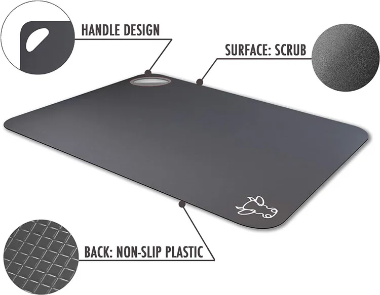 Set Of 4 Pcs Kitchen Plastic Cutting Boards With Food Icons For Meat Vegetable Fish Chicken