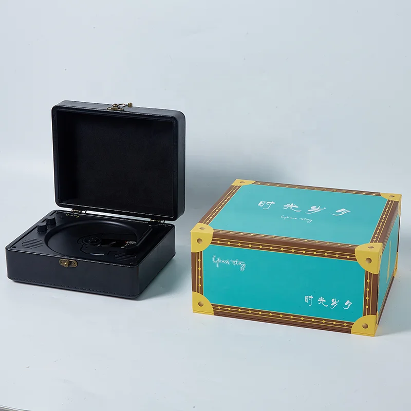 2022 Hot Sale Portable Video Cassette Wireless  CD Player Stereo Sound Speaker Turntable Retro Record Player