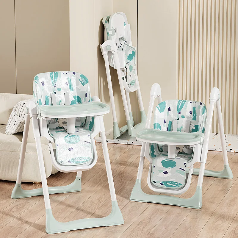 Stylish And Safe Infant Feeding Adjustable Height Dual Plate High Chair Infant Dining Chair
