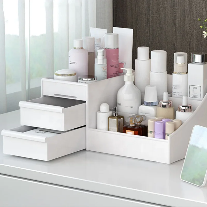 Cosmetic Lipstick Big Make Up Plastic Desktop Makeup Drawer Storage Box Countertop Organizer Storage Boxes