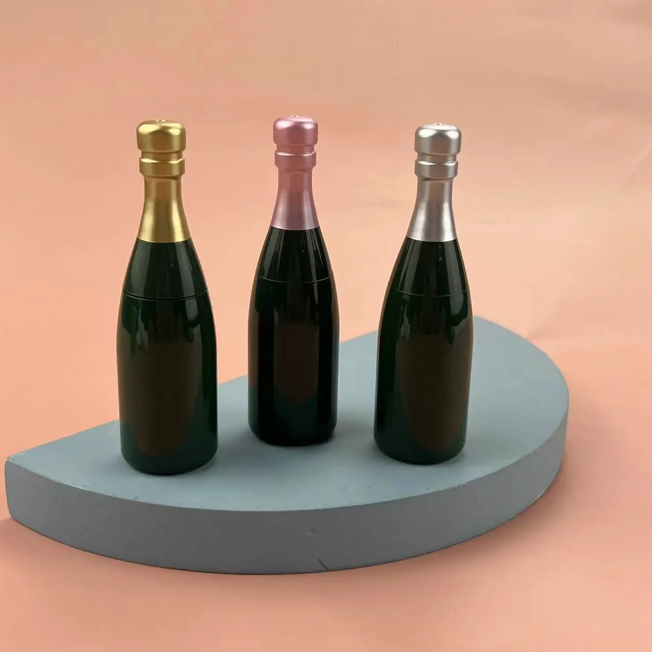 Hot sale Novelty luxury cute fancy champagne shaped 10ml empty lip gloss tubes container packaging