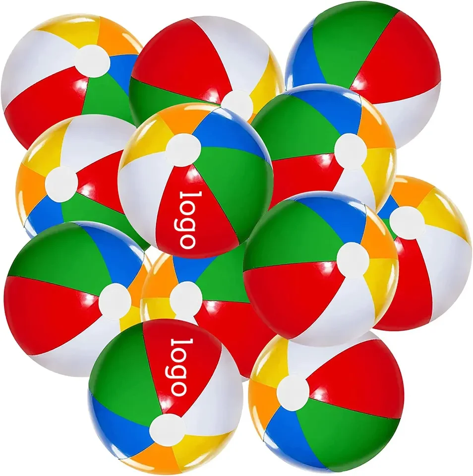 2025 PVC 6-Color Inflatable Beach Ball Custom Beach Ball Swimming Pool Water Game Promotional Promotional Inflatable Water Ball