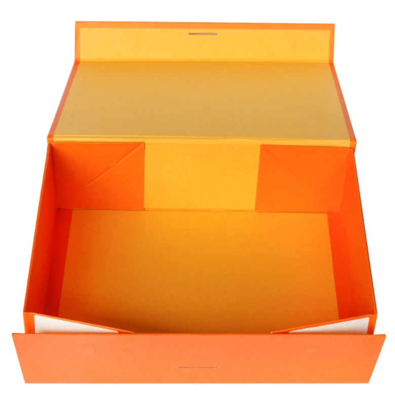 collapsible gift box with magnetic closure Design making perfume bottle with box packaging orange gift boxes Free sample