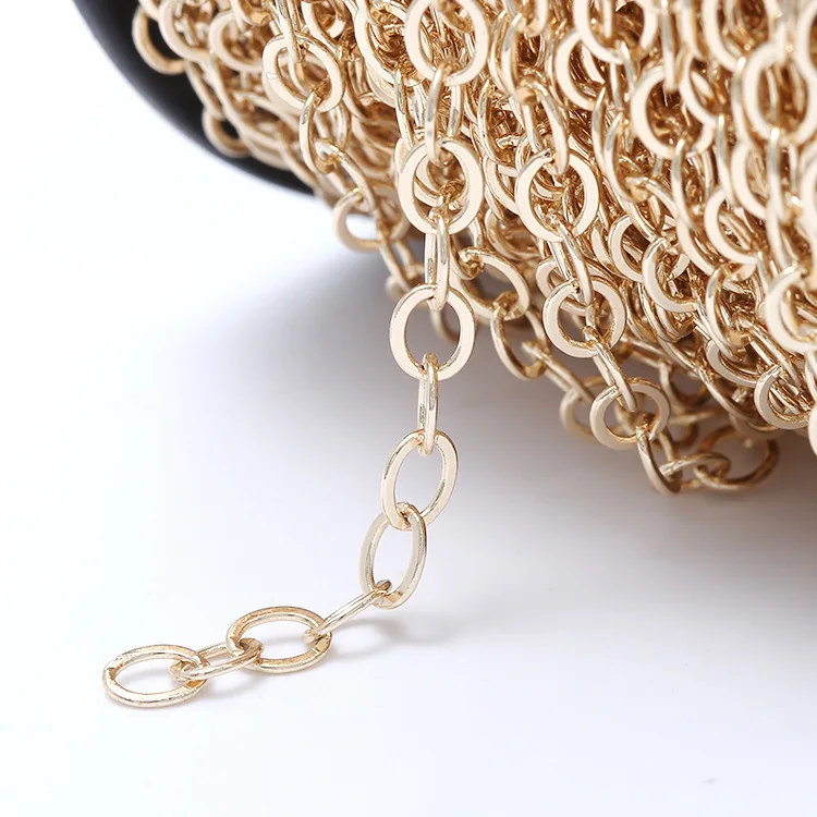 Wholesale Jewelry Making Chain 14k gold  Flat O-chain Roll