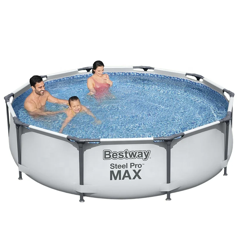 Pool BW 56408 Above Ground Pool Easy Assemble Round Gartenpool for Family Steel Frame Swimming Pool