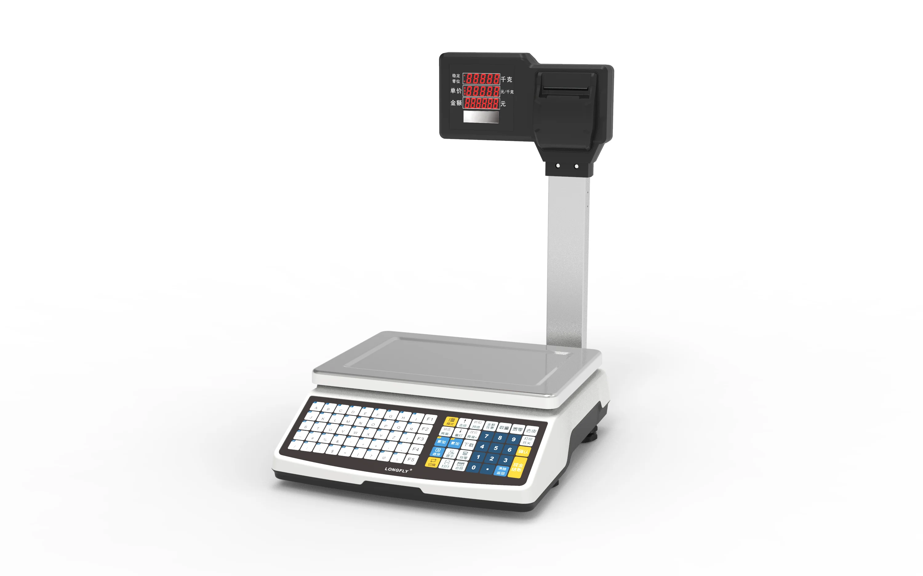 Longfly Digital Barcode Weight Scale Cash Register POS Scale Label Simple Scale Pc All in One for Fresh Food Market